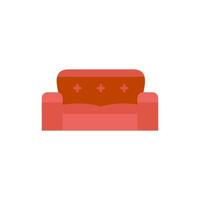 Couch icon in flat color style. Interior chair cozy luxury living room family vector