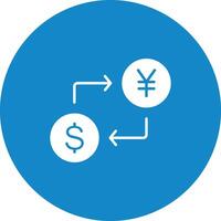 Dollar to Yen icon vector image. Suitable for mobile apps, web apps and print media.