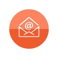 Email icon in flat color circle style. Open envelope vector