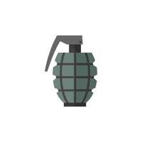 granada icono en plano color estilo. militar Ejército explosivo fragmentado ataque lanzar vector