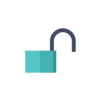 Padlock unlocked icon in flat color style. Safety, protection vector