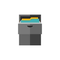 Office cabinet icon in flat color style. Files document information vector
