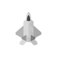 Fighter jet icon in flat color style. Aircraft military attack avionics vector