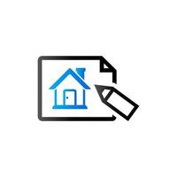 Blueprint icon in duo tone color. Property house design vector