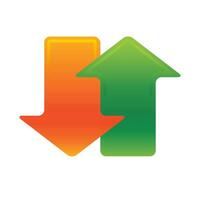 Arrows icon in color. Communication data traffic vector