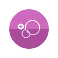 Circles and plus sign icon in flat color circle style. Social media interaction vector