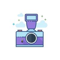 Camera icon flat color style vector illustration