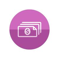 Money icon in flat color circle style. Finance wealth banking vector