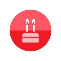 Birthday cake icon in flat color circle style. Food sweet anniversary celebration vector