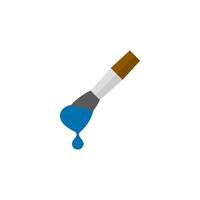 Paint brush icon in flat color style. Artist, painting, drawing, artwork, ink drop blobs vector