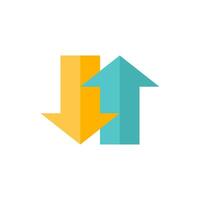 Arrows icon in flat color style. Communication data traffic exchange vector