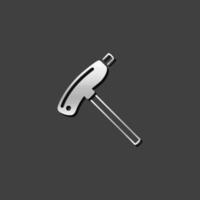 Allen key icon in metallic grey color style. Repair maintenance tool vector