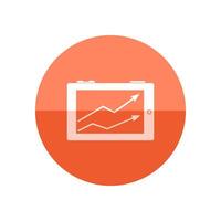 Arrow chart icon in flat color circle style. Digital, display, tablet, phone vector