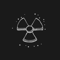 radioactivo símbolo garabatear bosquejo ilustración vector