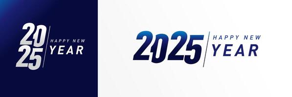 conjunto de diseños para 2025 contento nuevo año tarjeta postal. vector
