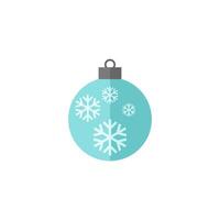 Christmas orb in flat color style. Holiday December season greeting decoration accessories vector