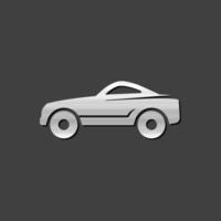 Sport car icon in metallic grey color style.Luxury speed coupe vector