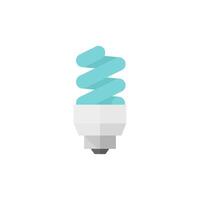 Light bulb icon in flat color style. Idea inspiration electricity light eco environment friendly vector