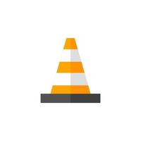 Traffic cone icon in flat color style. Road construction warning alert internet web page under construction vector