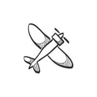 Hand drawn sketch icon vintage airplane vector