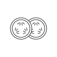 Cucumber icon in thin outline style vector