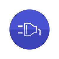 Electric plug icon in flat color circle style. Electricity connection household appliance cord vector