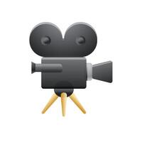 Movie camera icon in color. Technology entertainment cinema recording vector