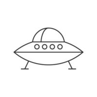 Flying saucer icon in thin outline style vector