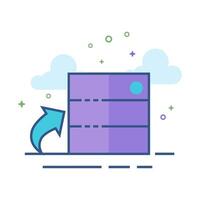 Database icon flat color style vector illustration