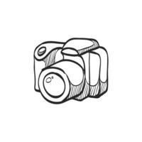 Hand drawn sketch icon digital camera vector