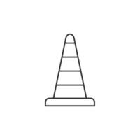 Traffic cone icon in thin outline style vector