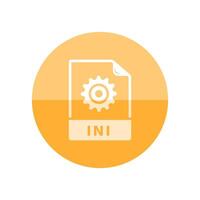 System file format icon in flat color circle style. Computer data program application vector