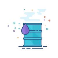 Oil barrel icon flat color style vector illustration