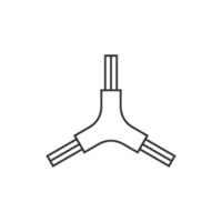 Allen key icon in thin outline style vector