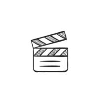 Hand drawn sketch icon movie slate vector