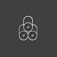 Printing paper roll icon in metallic grey color style. Print shop service publisher vector