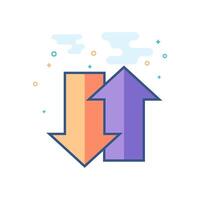 Arrows icon flat color style vector illustration