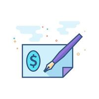 cheque icono plano color estilo vector ilustración