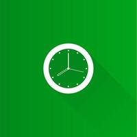 Clock flat color icon long shadow vector illustration