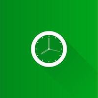 Clock flat color icon long shadow vector illustration