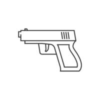 Arm gun icon in thin outline style vector