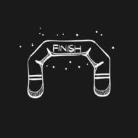 Finish line doodle sketch illustration vector