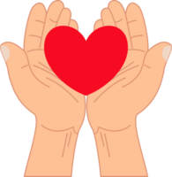mão segurando vermelho coração ou humanidade relação png