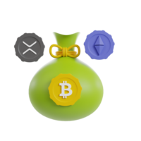 Cryptocurrecy 3d icon clipart png