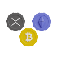 crypto-monnaie 3d icône clipart png