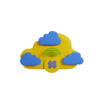 Cloud computing 3d icon render png