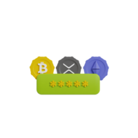 Cryptocurrecy 3d icon clipart png