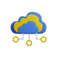 Cloud computing 3d icon render png