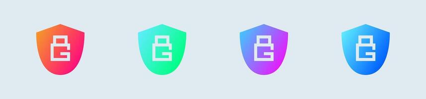 Guard solid icon in gradient colors. Defense signs vector illustration.