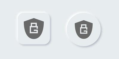 Guard solid icon in neomorphic design style. Defense signs vector illustration.